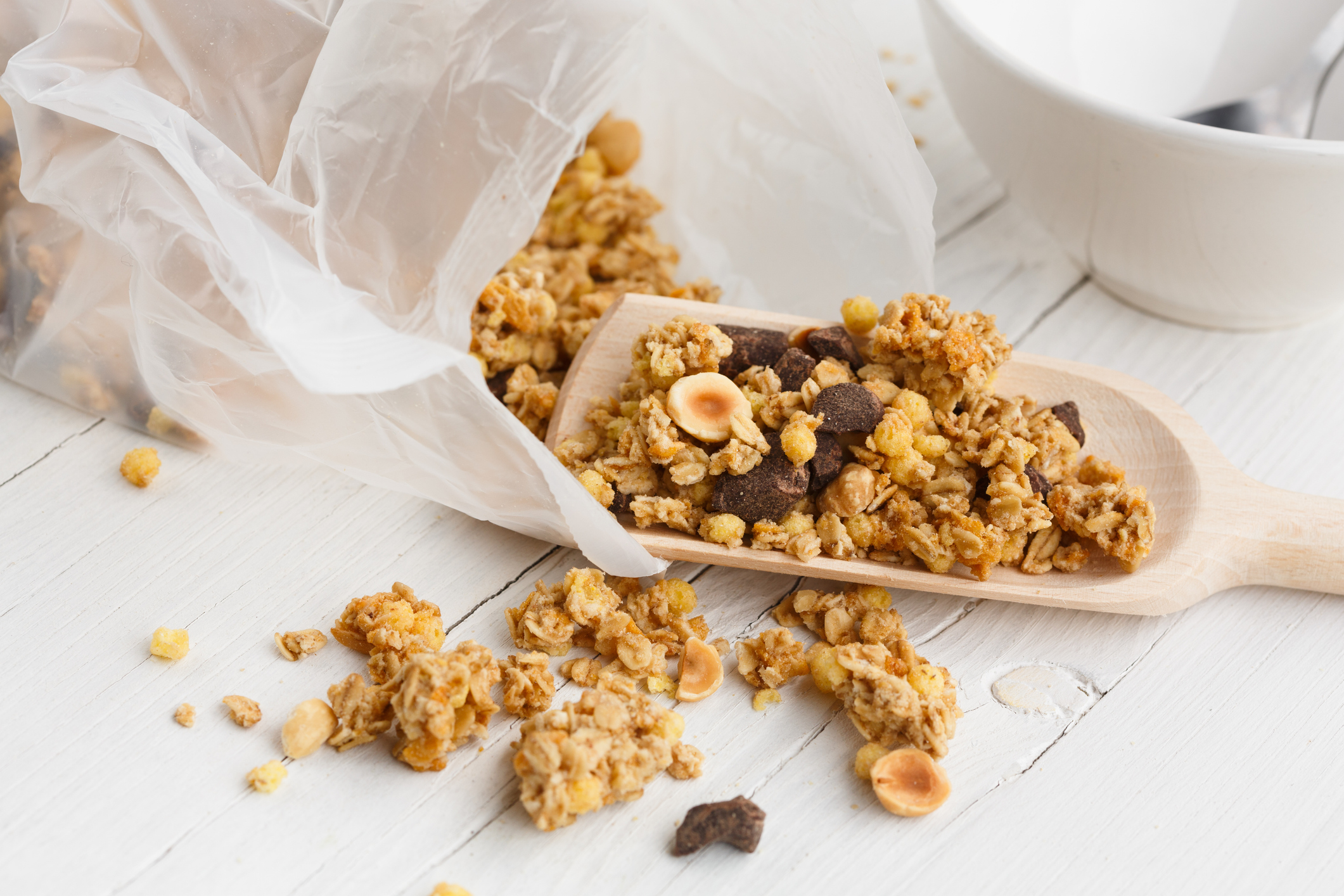 Cuillère de cruesli au chocolat